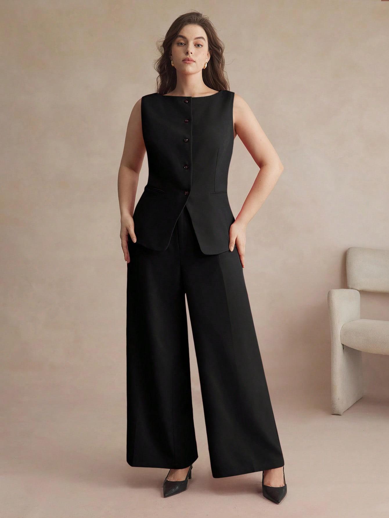 czarna elegancka kamizelka 