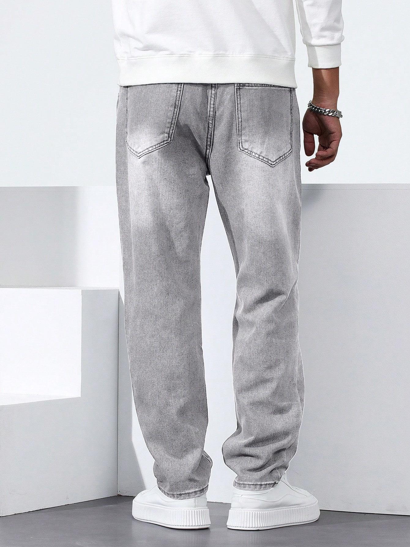 SZARE SPODNIE JEANS