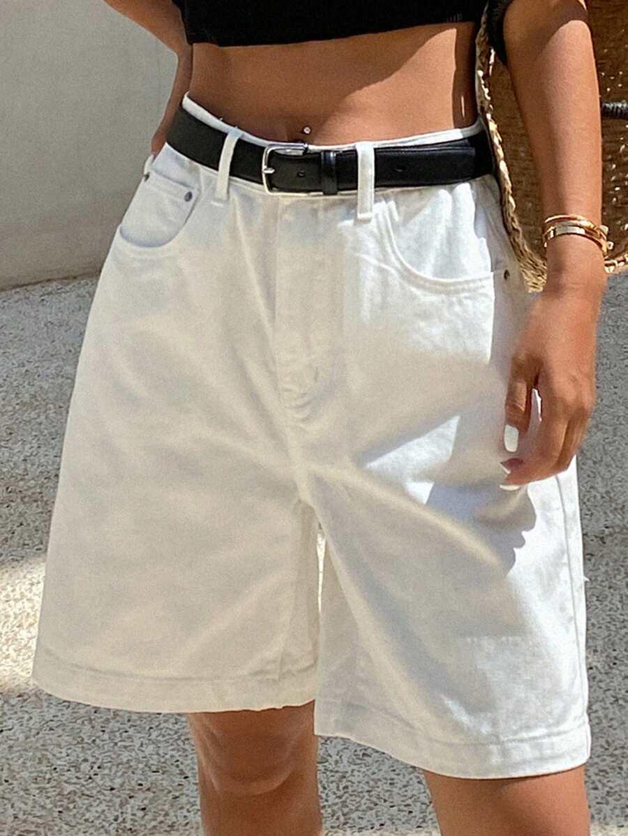 BIAŁE SPODENKI JEANS