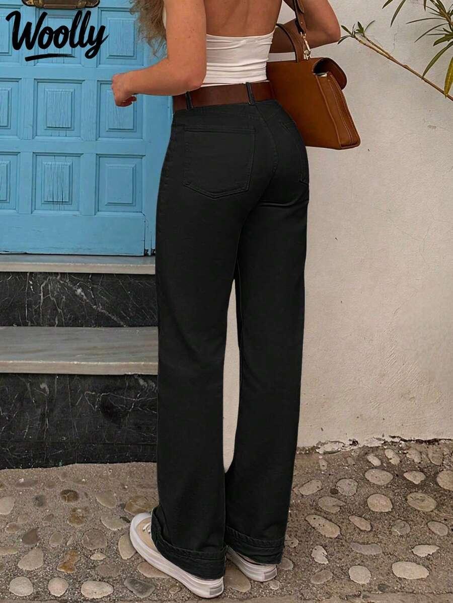 CZARNE SPODNIE JEANS