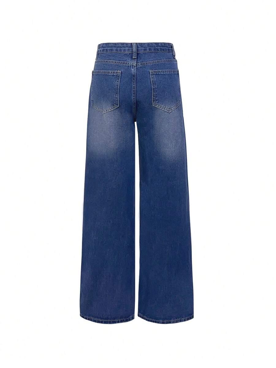 NIEBIESKIE SPODNIE JEANS asymetria