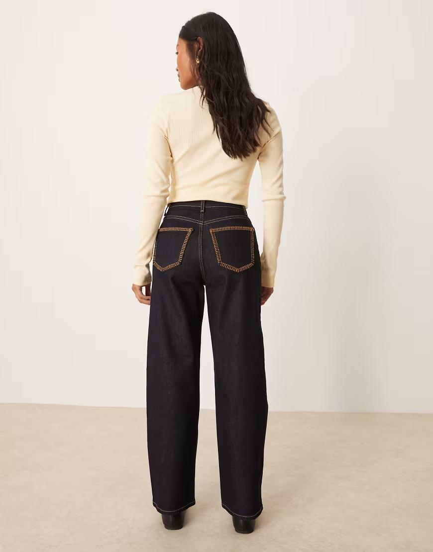GRANATOWE SPODNIE JEANS