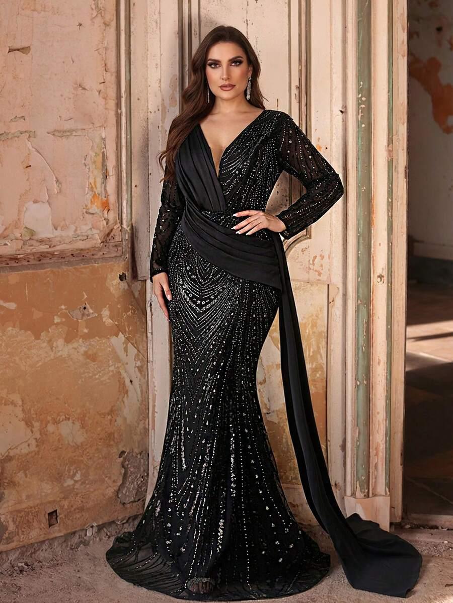 CZARNA MAXI SUKIENKA