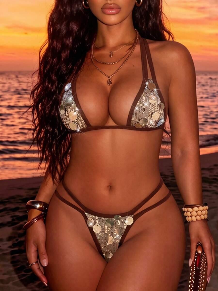 góra od bikini cekiny