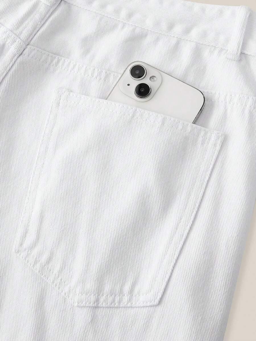 BIAŁE PROSTE SPODNIE jeans