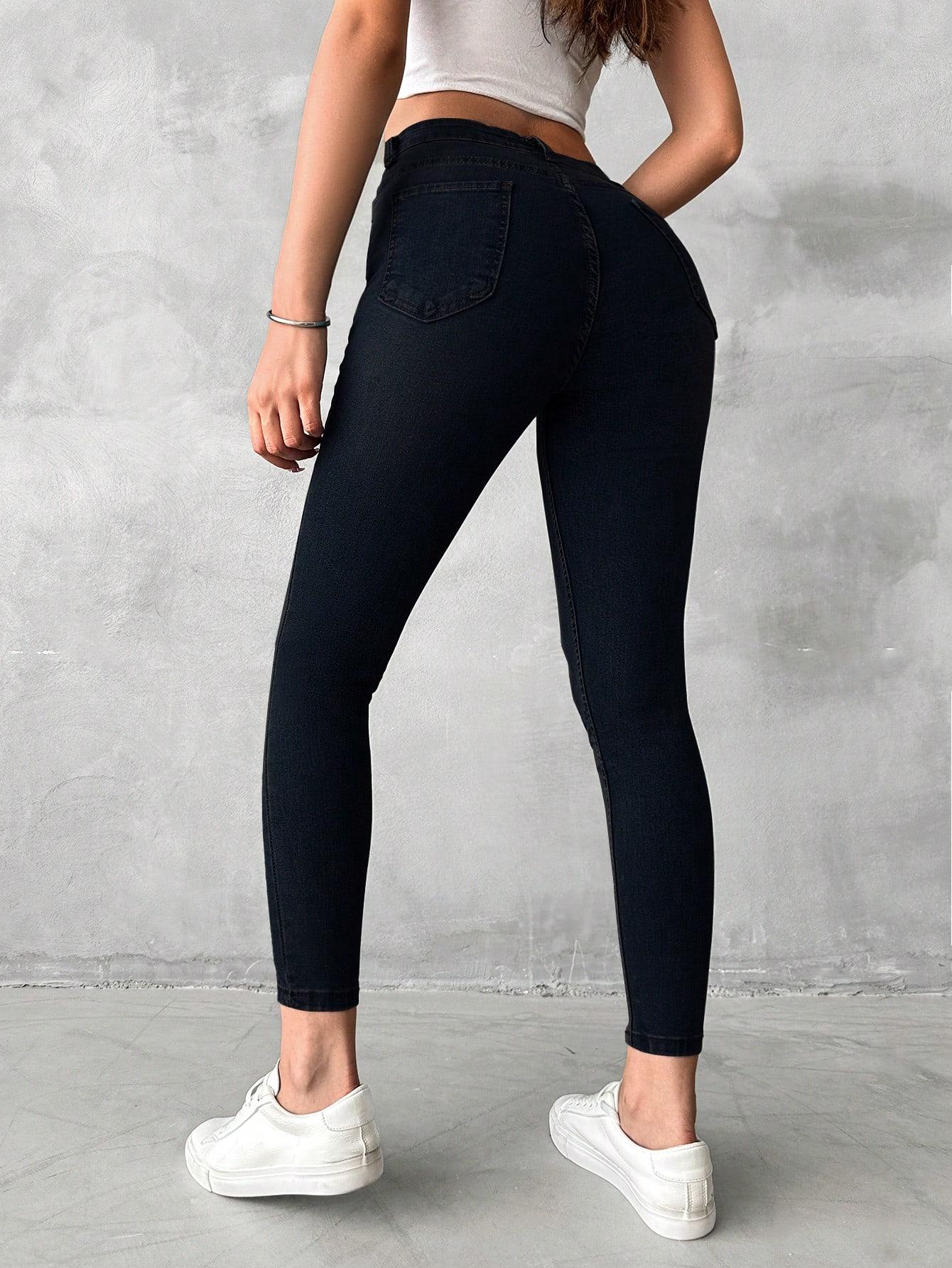 CZARNE SPODNIE JEANS
