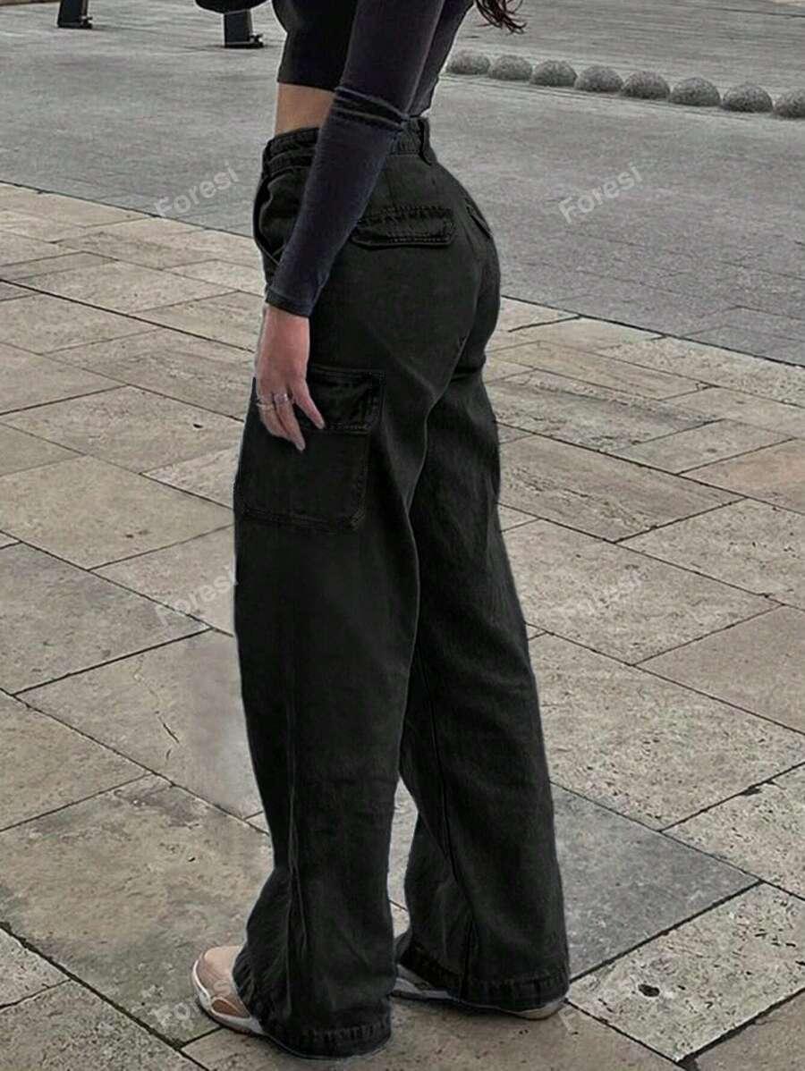 CZARNE SPODNIE JEANS
