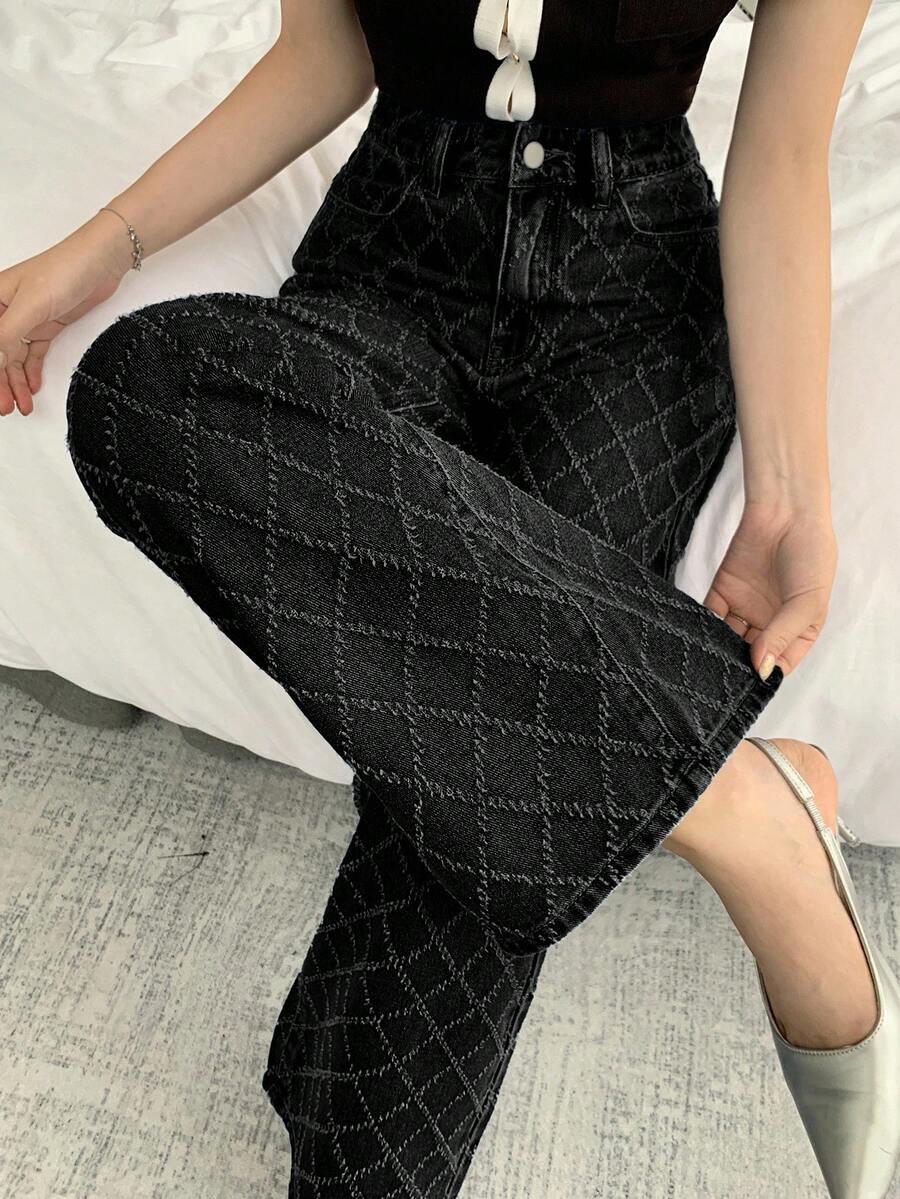 CZARNE SPODNIE JEANS