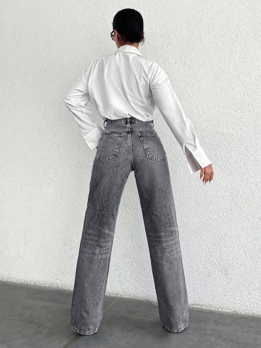 SZARE SPODNIE JEANS 