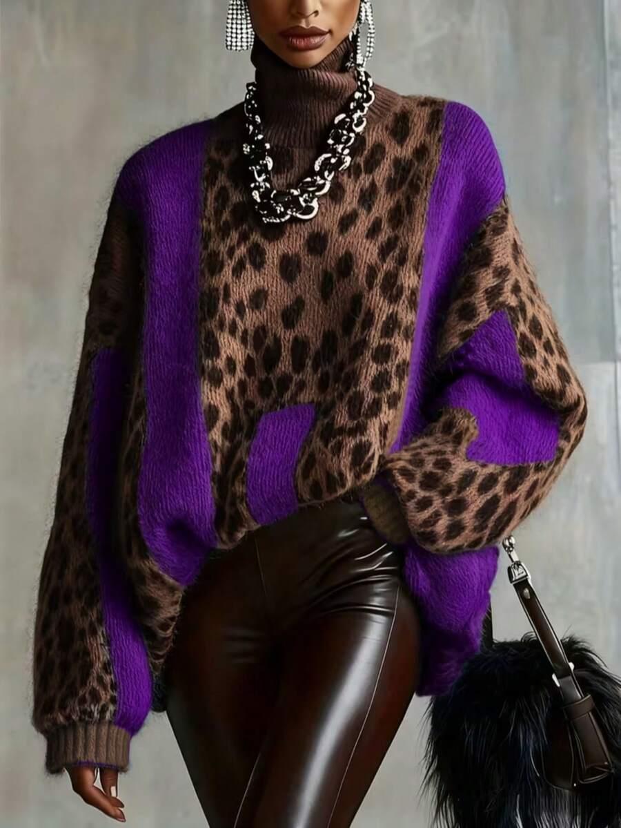 sweter golf animal print