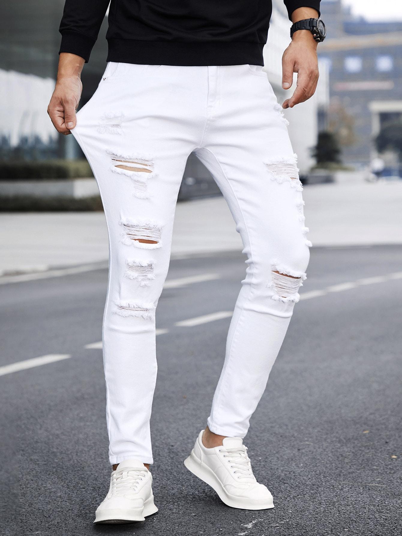 BIAŁE SPODNIE JEANS