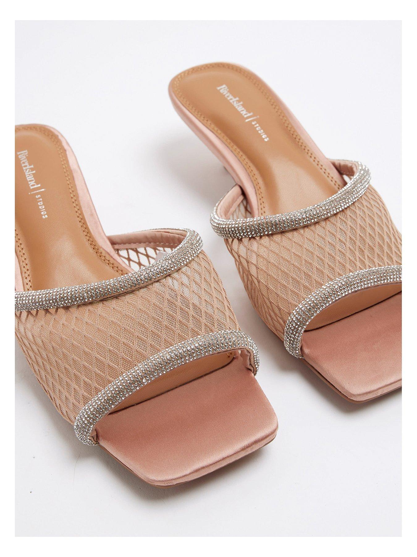 RIVER ISLAND KLAPKI Z BŁYSZCZĄCYMI DETALAMI 