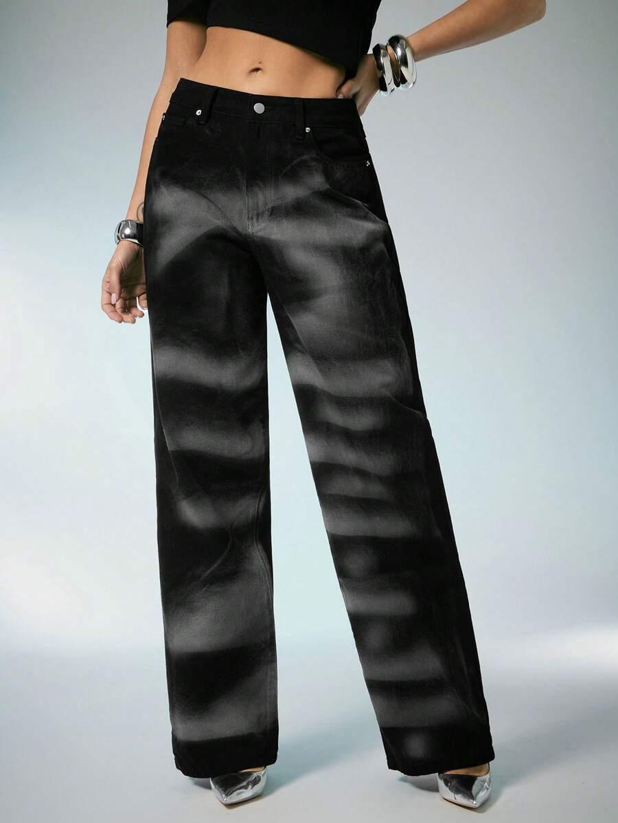 CZARNE SPODNIE JEANS