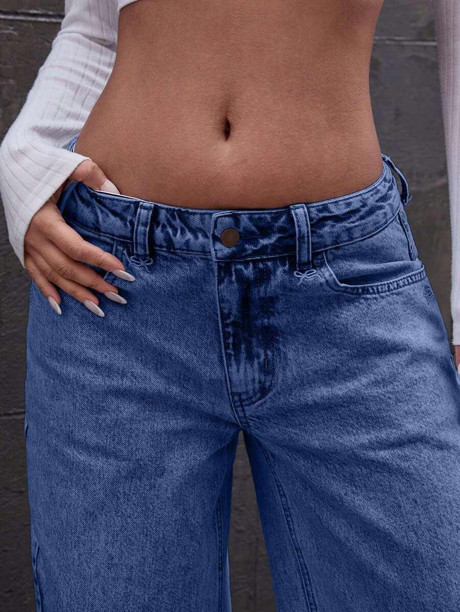 spodnie jeans niski stan