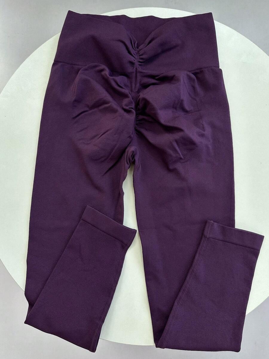 FIOLETOWE LEGGINSY WYSOKI STAN