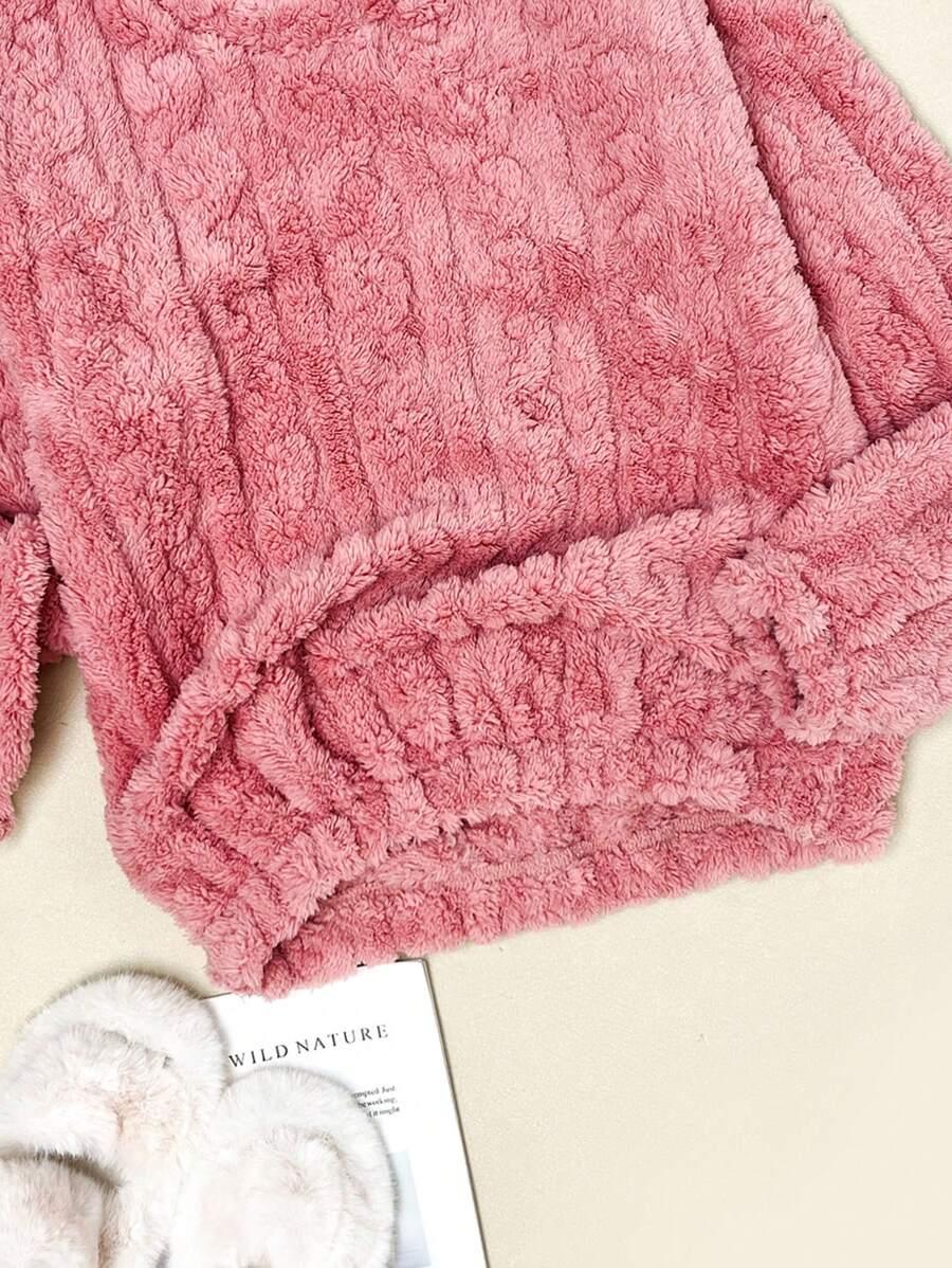 RÓŻOWY KOMPLET BLUZA SPODNIE PIŻAMA