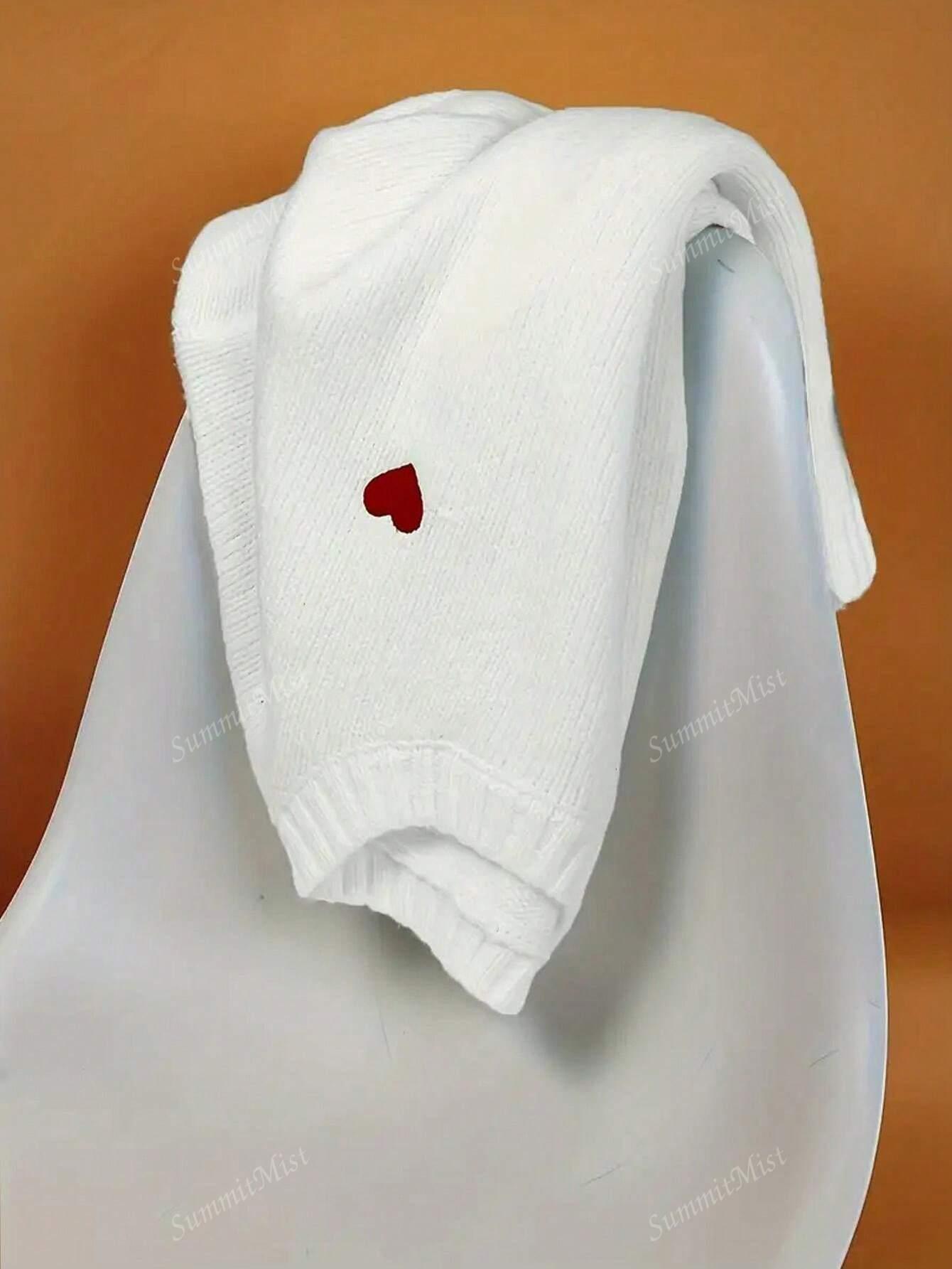 biały DZIANINOWY SWETER