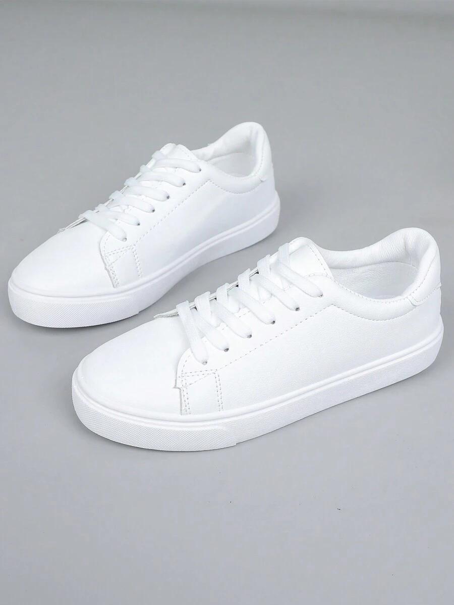 BIAŁE SZNUROWANE BUTY SPORTOWE 