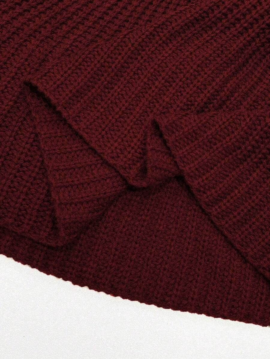 BORDOWY DZIANINOWY SWETER 