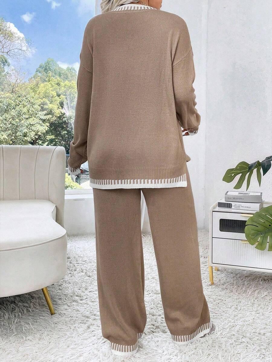 komplet sweter spodnie