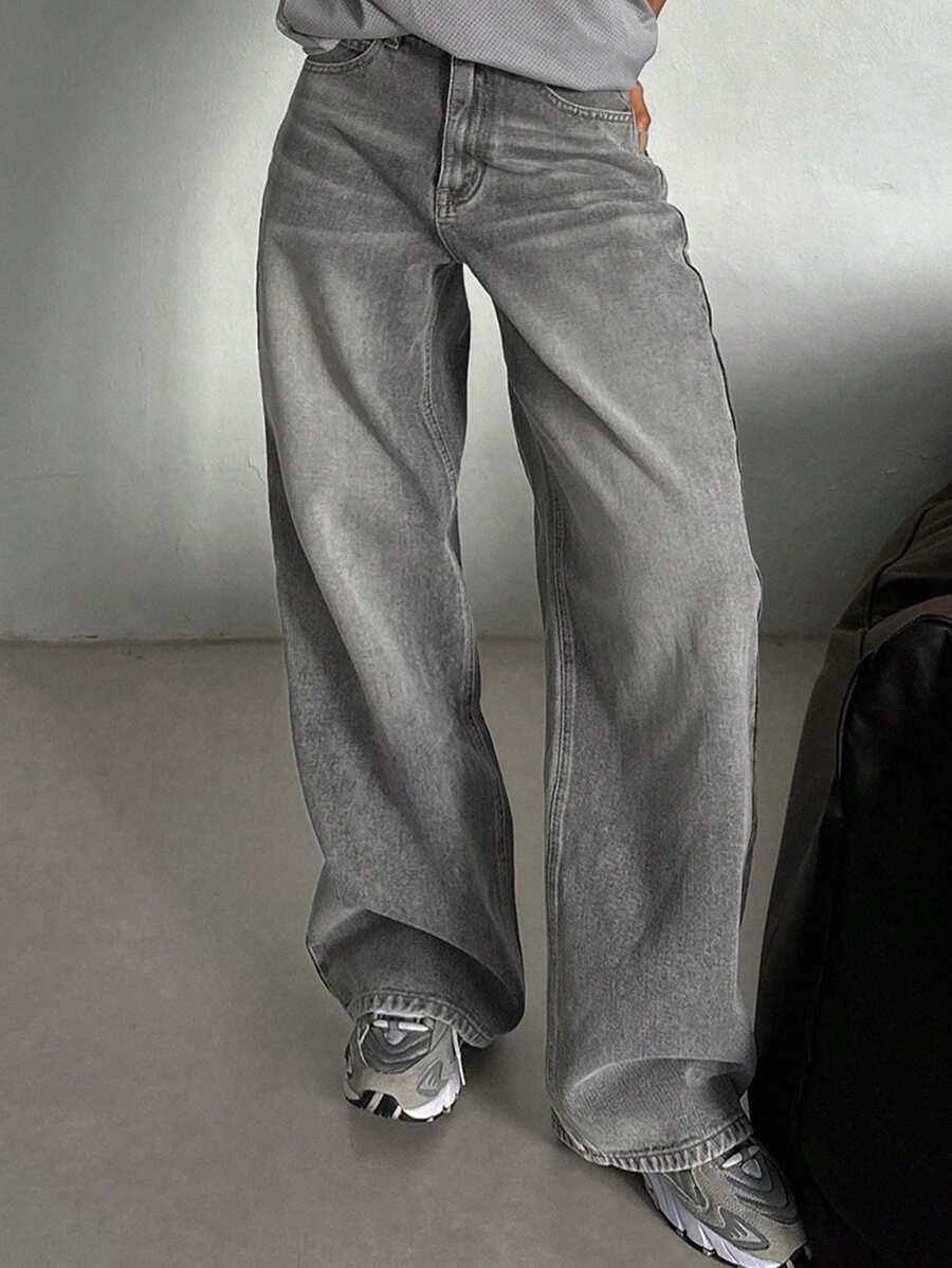 SZARE SPODNIE JEANS 