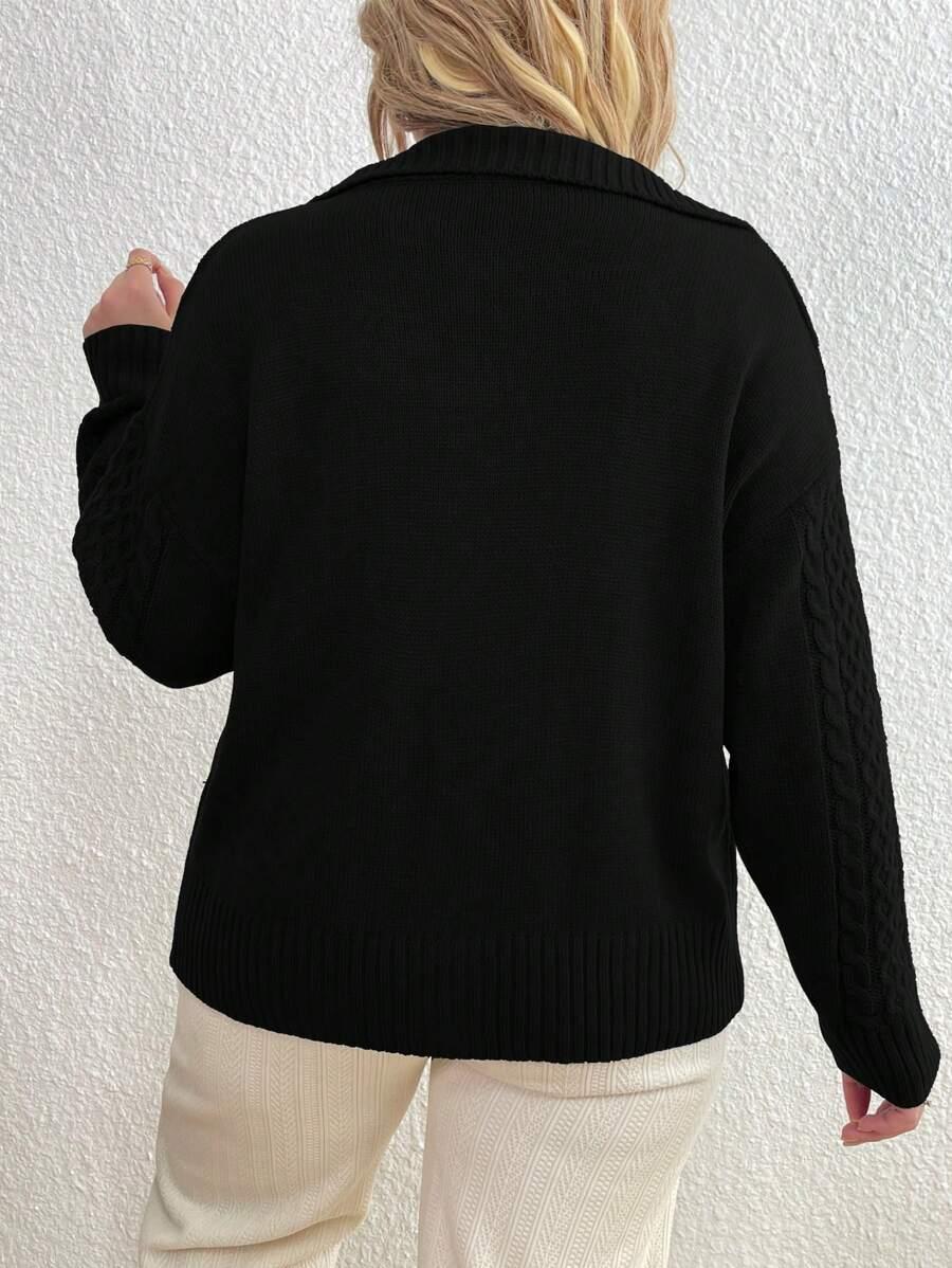 ROZPINANY SWETER ZE STÓJKĄ