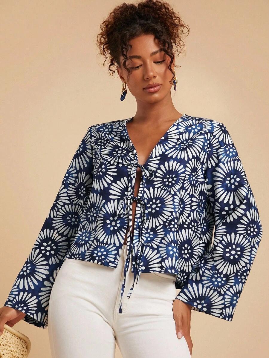 BLUZKA DAMSKA OVERSIZE DEKOLT V