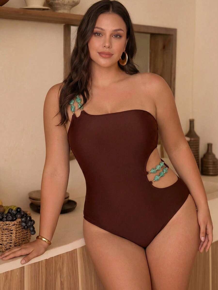 brązowy JEDNOCZĘŚCIOWY STRÓJ KĄPIELOWY monokini
