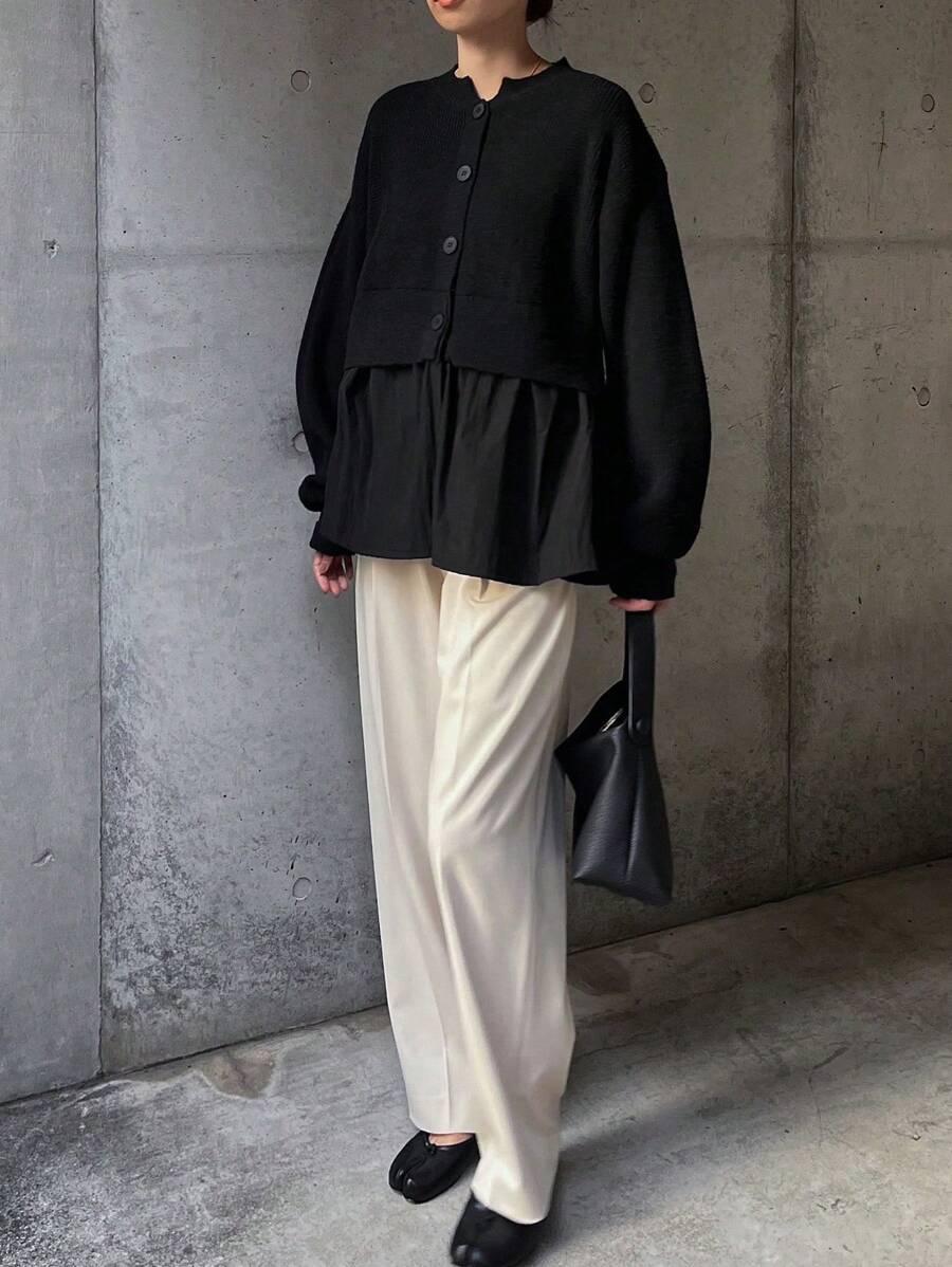  SWETER ROZPINANY CZARNY 