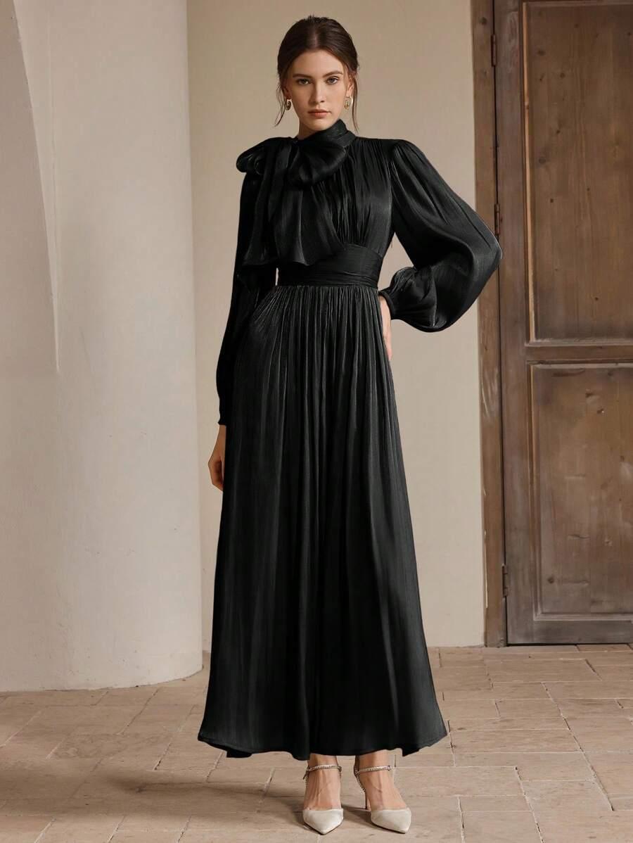 czarna maxi sukienka