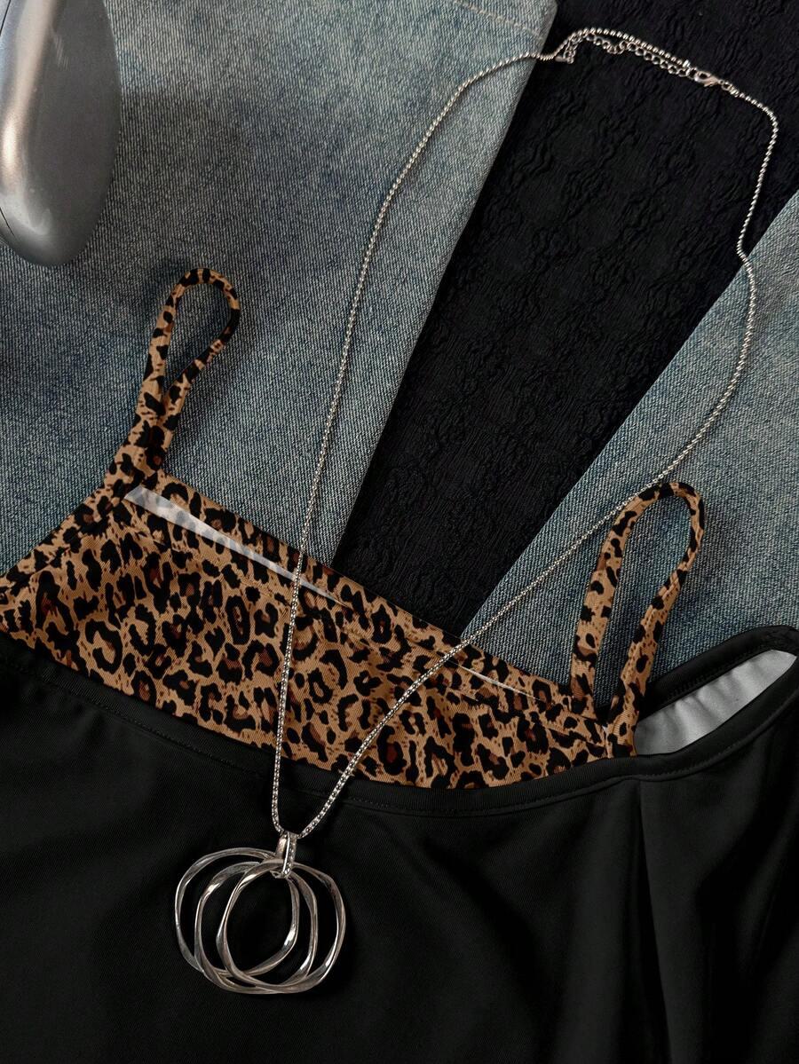 asymetryczny top animal print