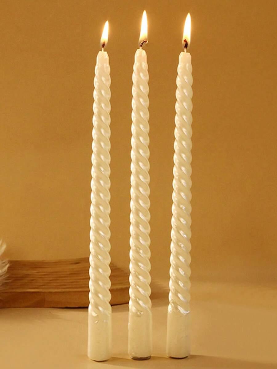 białe świece 4-pack