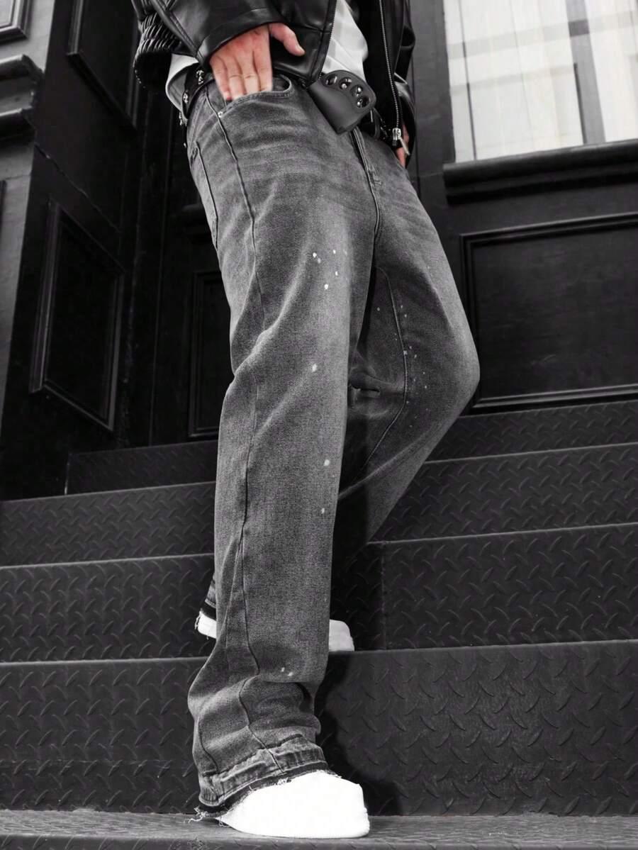 SZARE SPODNIE JEANS