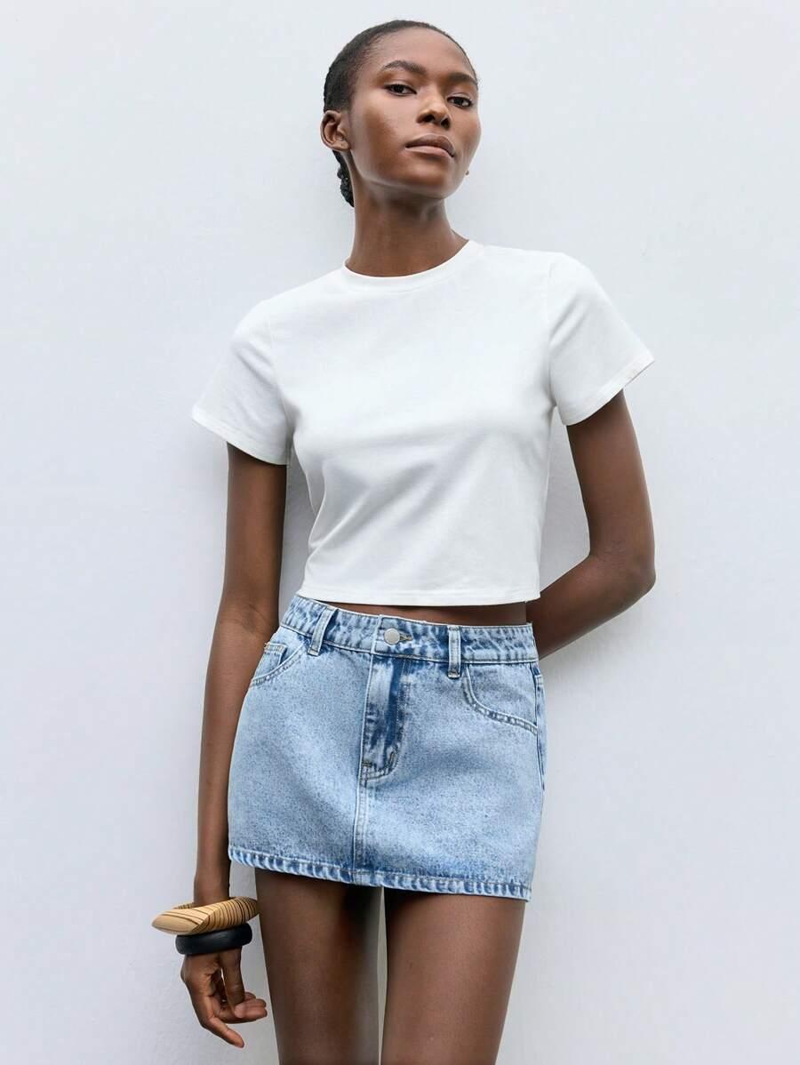 NIEBIESKA SPÓDNICA JEANS 