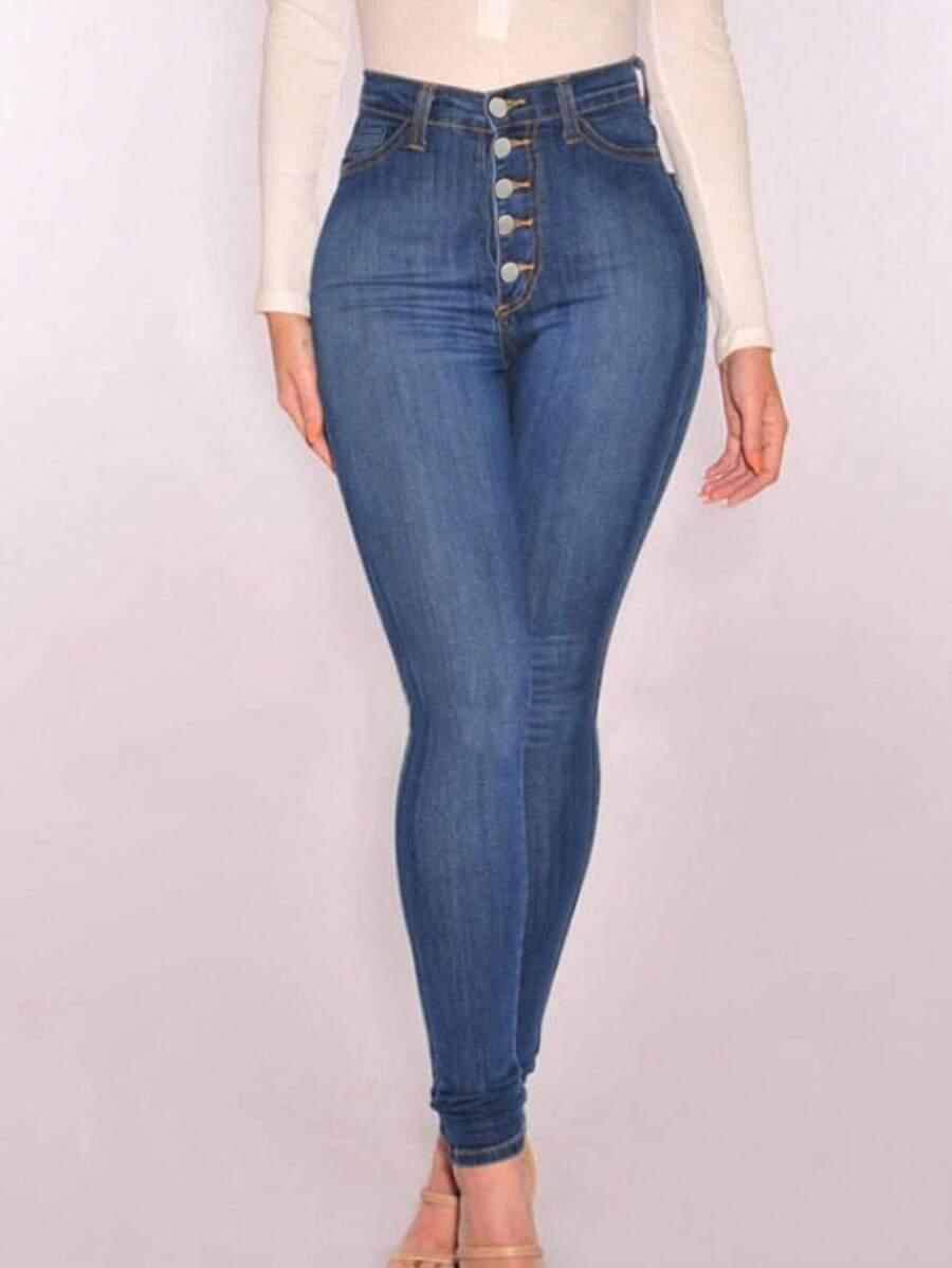 granatowe spodnie jeans 