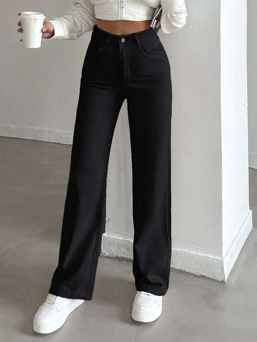 CZARNE SPODNIE JEANS