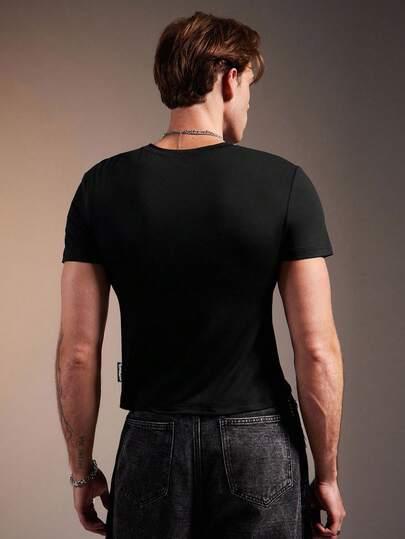 czarny t-shirt zdobienie