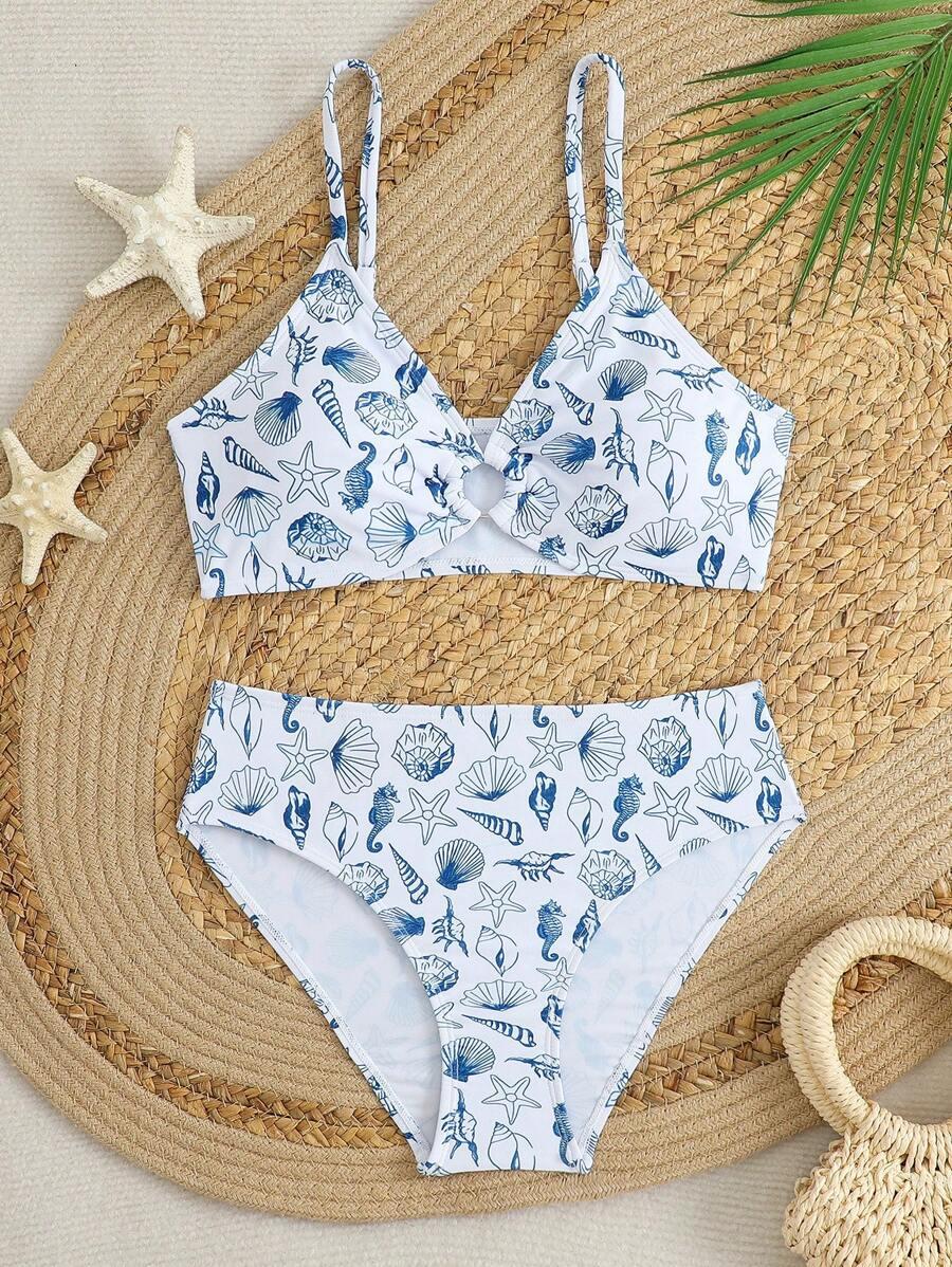DZIEWCZĘCE BIKINI DWUCZĘŚCIOWE Z NADRUKIEM