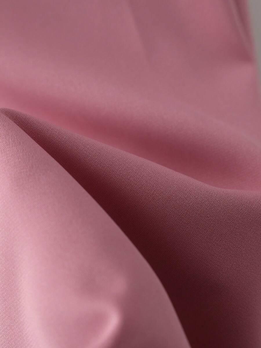 różowa sukienka v-neck