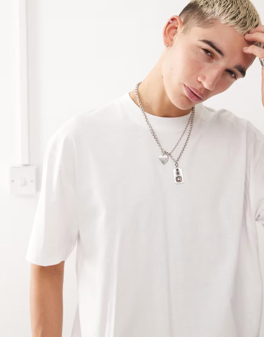 KLASYCZNY BIAŁY GŁADKI T-SHIRT OVERSIZE