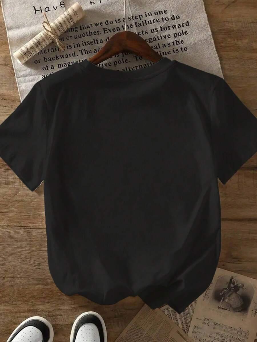 czarny T-SHIRT casual