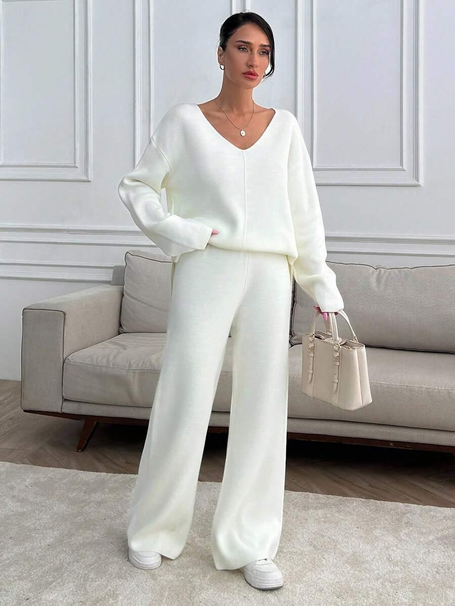 komplet sweter spodnie