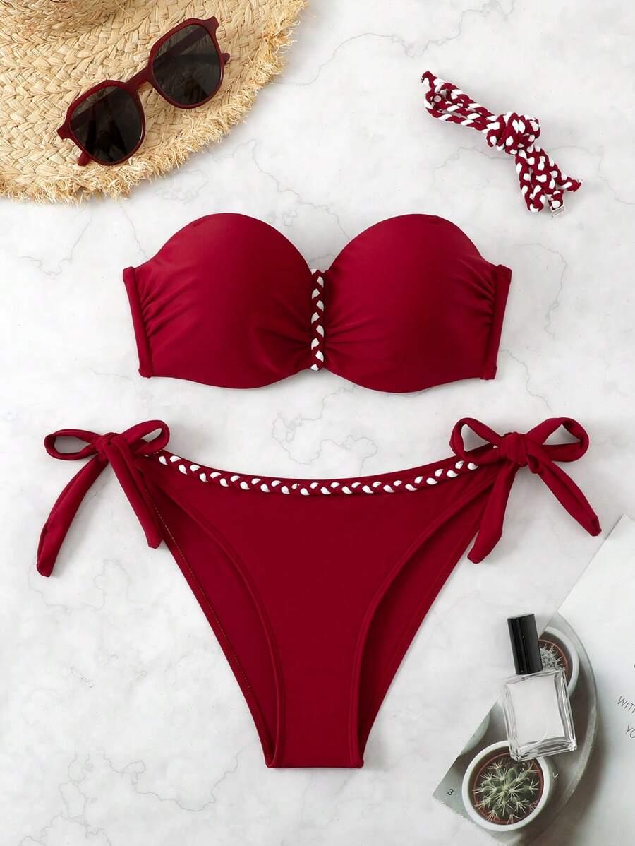 czerwony komplet bikini