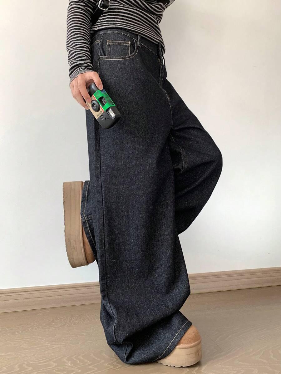 CZARNE SPODNIE JEANS 