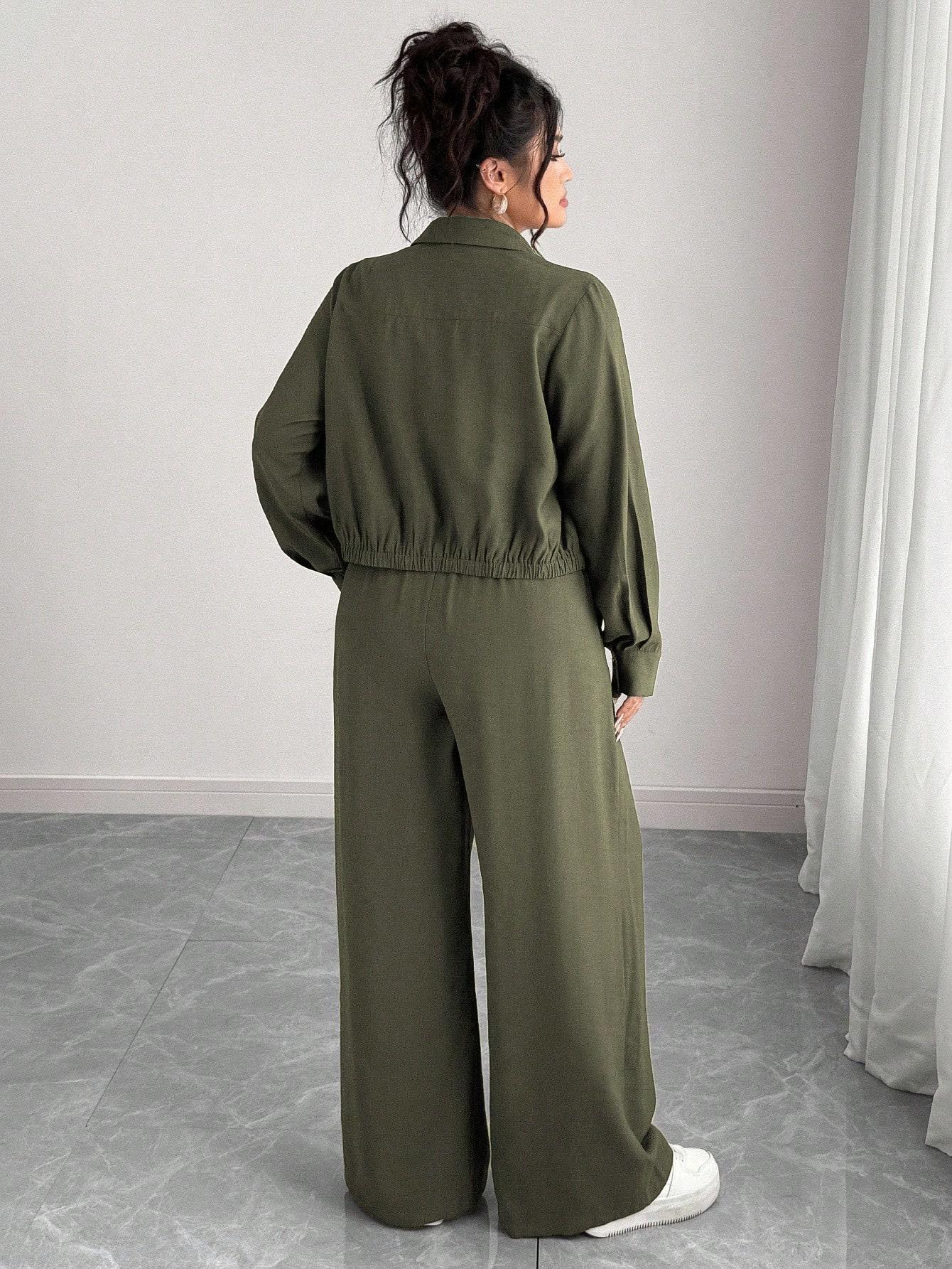 Zielone spodnie casual
