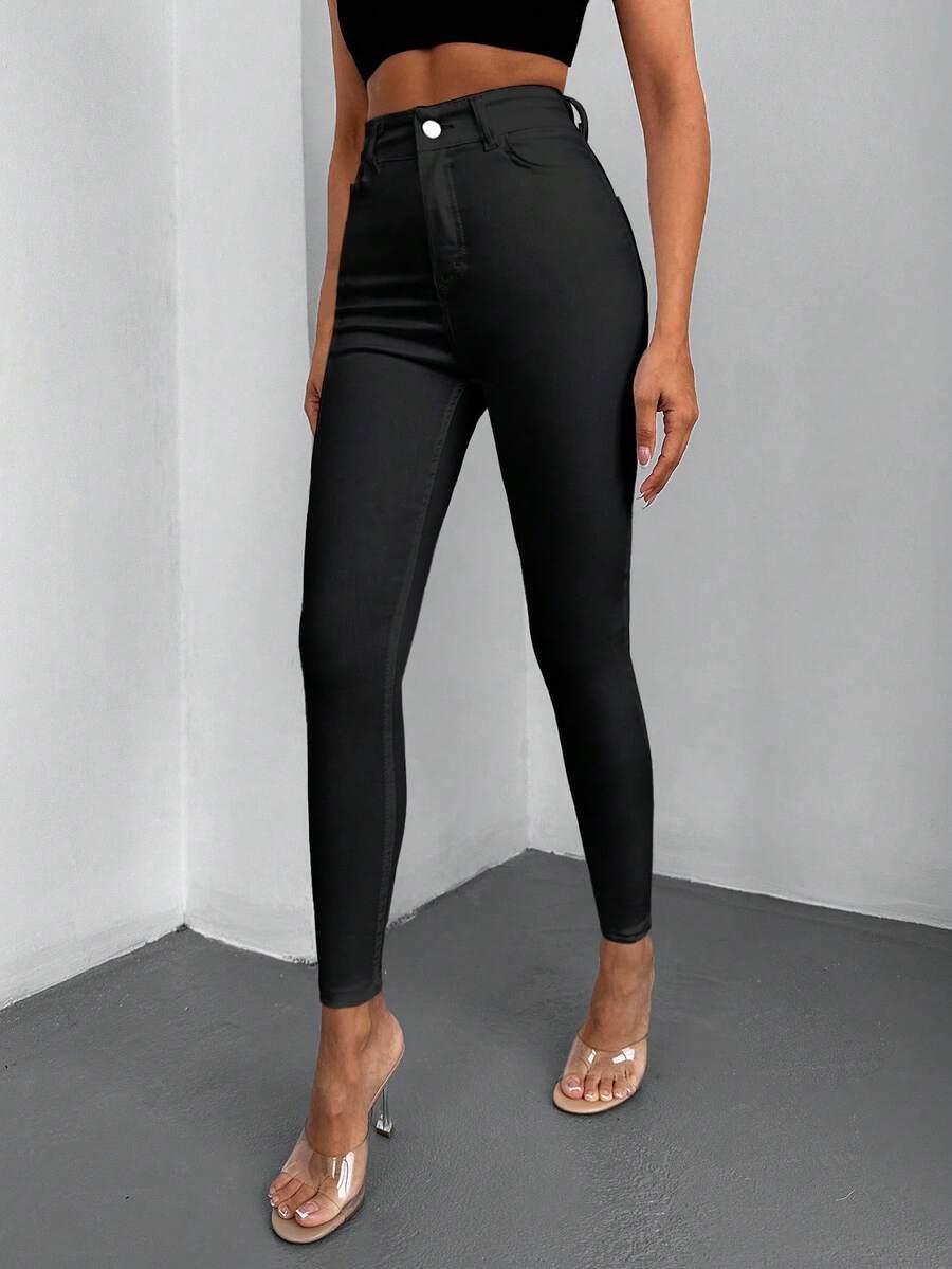 CZARNE SPODNIE JEANS 