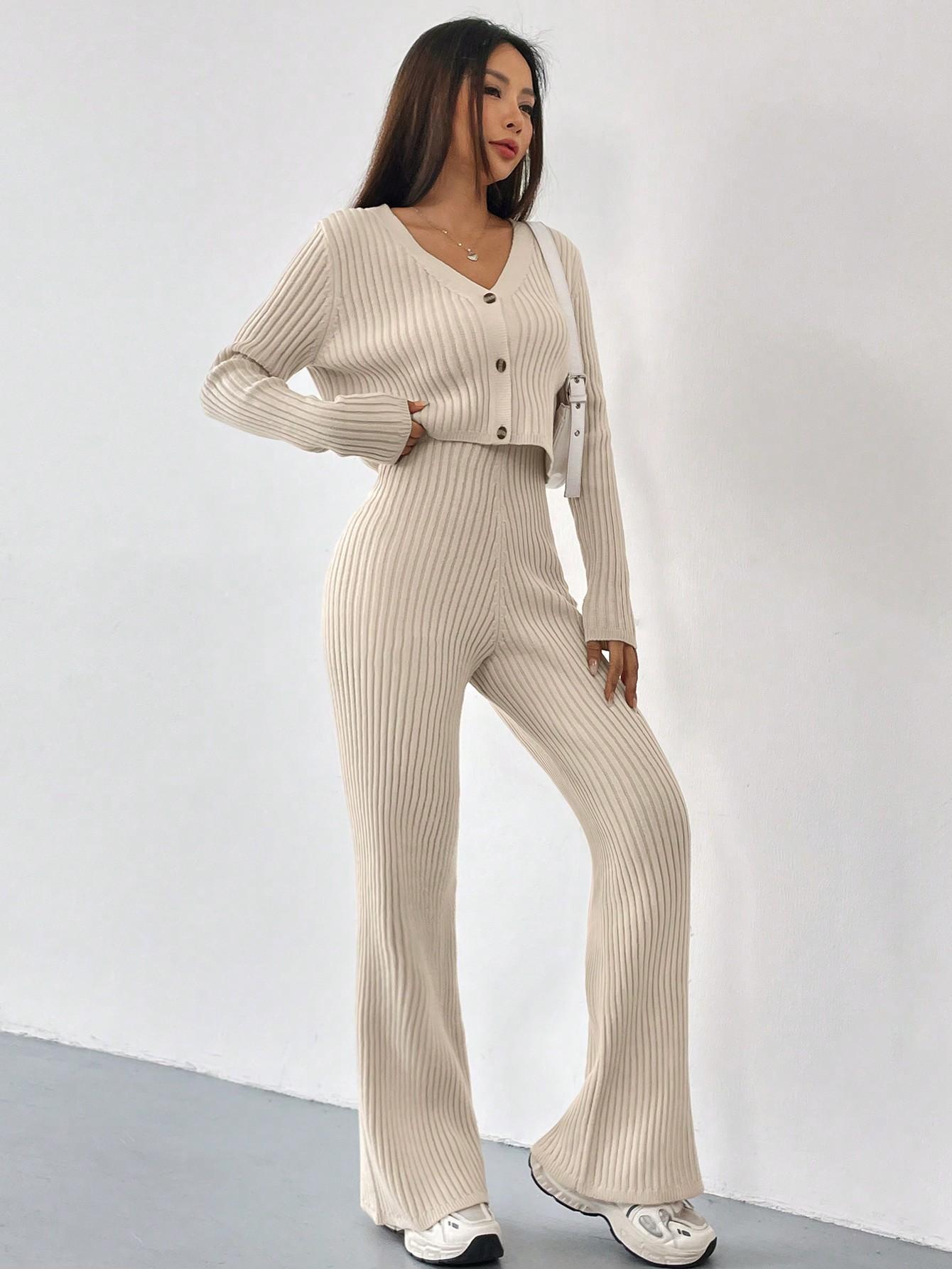 beżowy SWETER PRĄŻKI