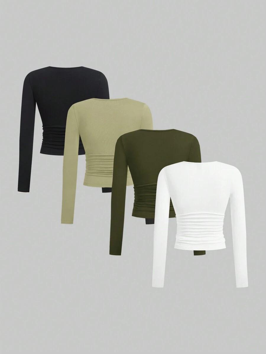BLUZKA DŁUGI RĘKAW 4-PACK