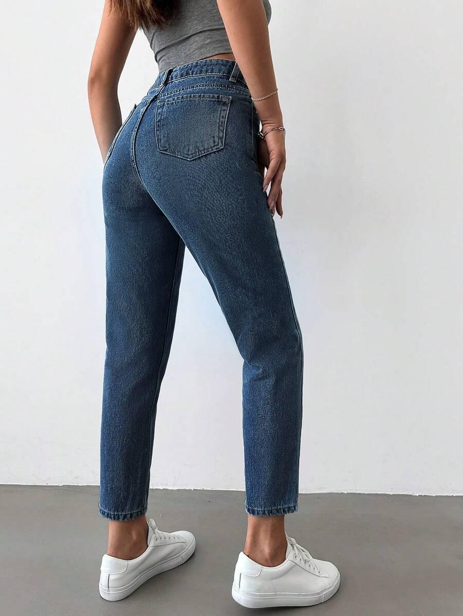 NIEBIESKIE SPODNIE JEANS WYSOKI STAN 