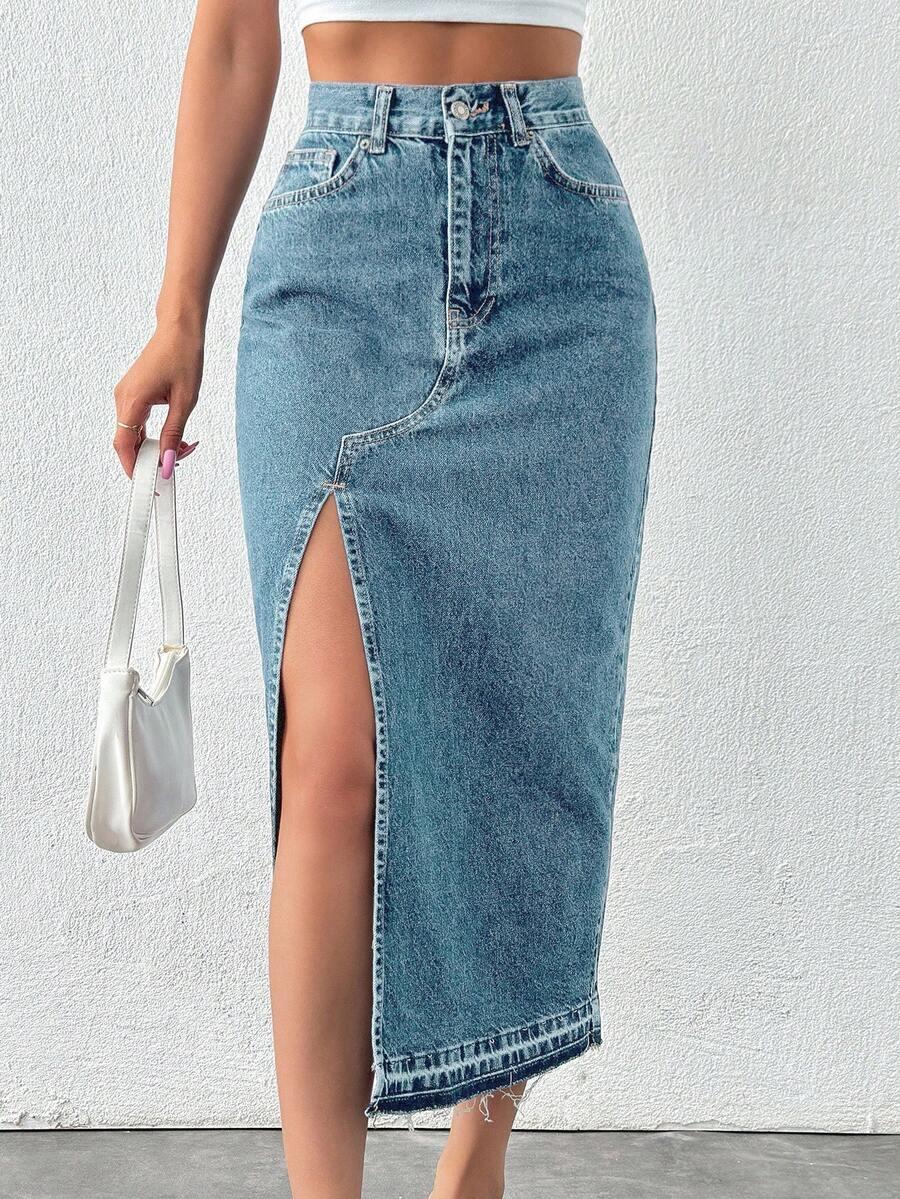 midi spódnica jeans
